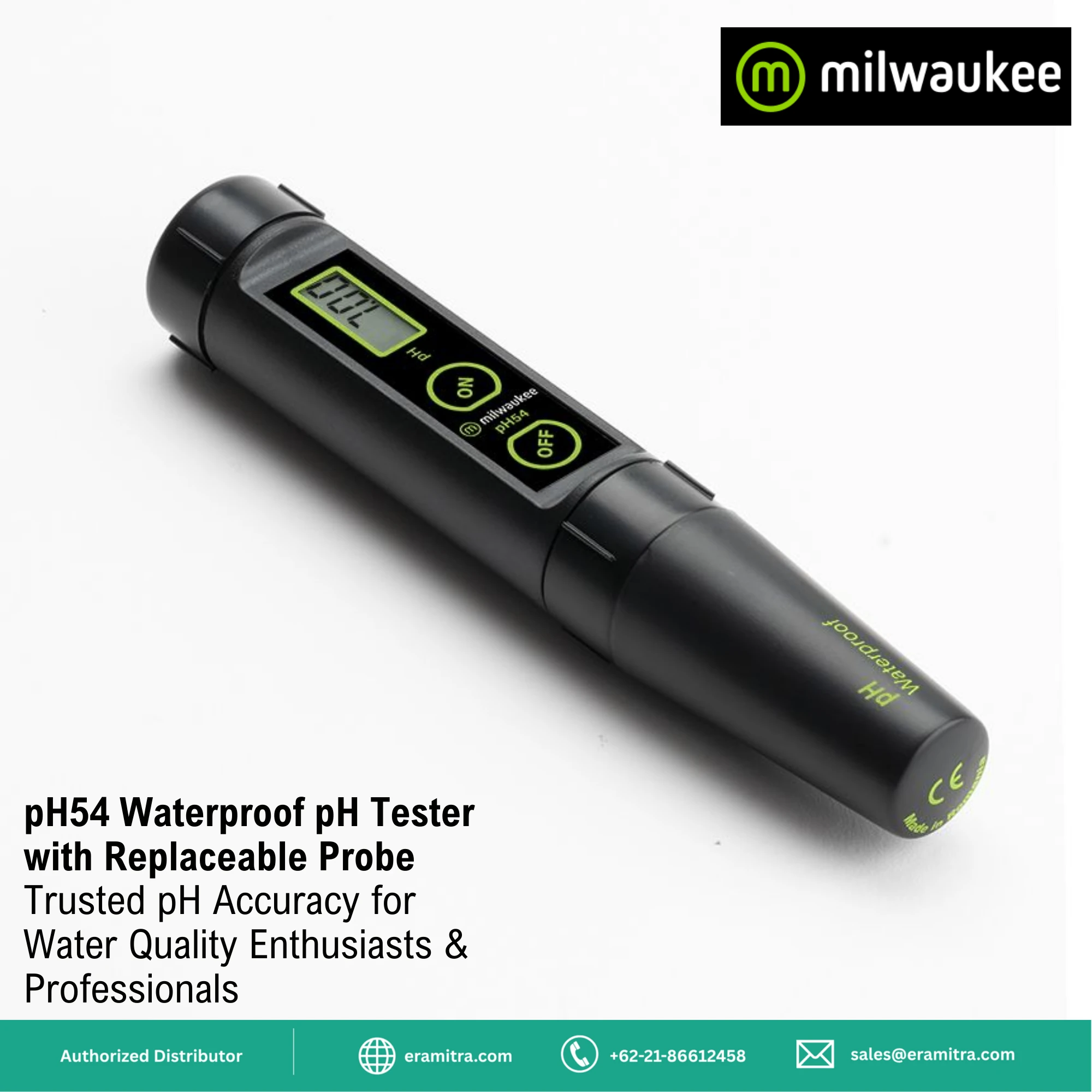 Milwaukee pH54 Waterproof pH Tester with Replaceable Probe