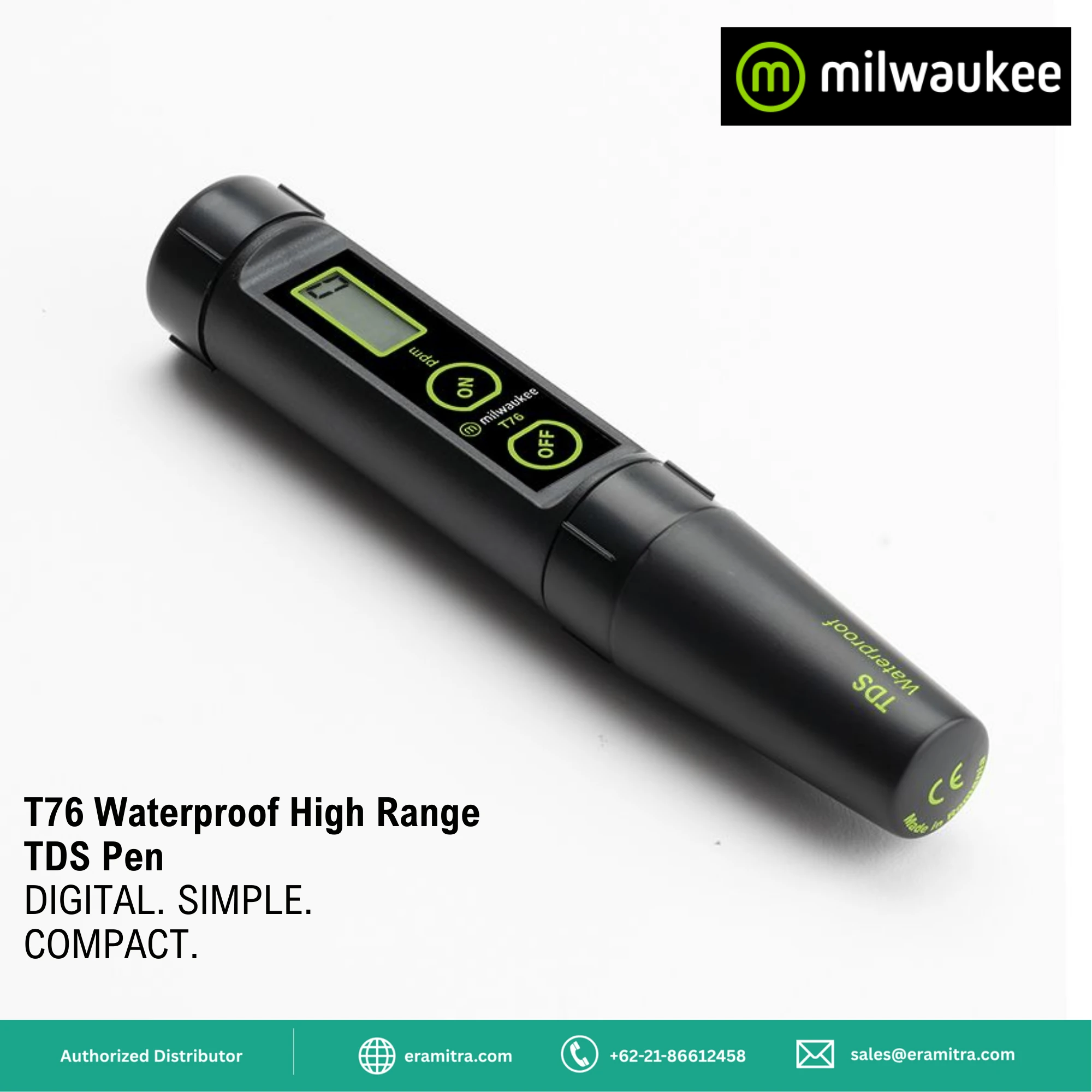 Milwaukee T76 Waterproof High Range Total Dissolved Solids Pen (TDS)
